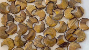 Tiger Eye Crescent Moon: Polished Pocket Stone for Confidence (30mm)