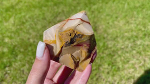 Yellow Mookaite Crystal Tower: Jasper Point for Grounding and Healing
