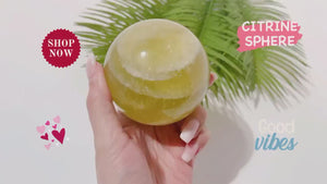 Citrine Sphere: Crystal Stone for Positive Energy, Free Stand