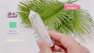 Howlite Crystal Point Tower: Calming Meditation Stone