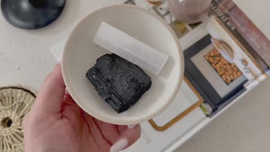 Selenite and Tourmaline Crystal Set for Healing and Protection