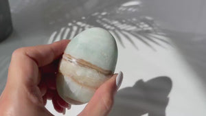 Caribbean Calcite Palm Stone: Blue Aragonite Crystal