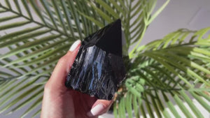 Black Obsidian Tower: Raw Crystal Point for Protection & Healing