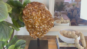 XXL Citrine Crystal Cluster on Metal Stand: Home Decor, 22 kgs