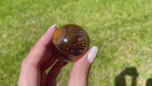 Yellow Tiger Eye Crystal Ball: Polished Sphere for Meditation