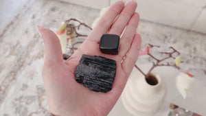 Black Obsidian+Black Tourmaline Crystal Set for Negative Energy and EMF Shielding