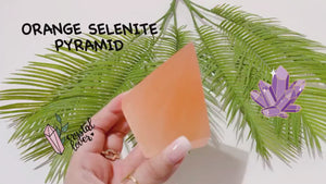 Peach Selenite Crystal Pyramid: Healing Home Decor