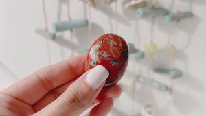 Brecciated Jasper Palm Stone: Calming Worry Stone (45x35x15mm)