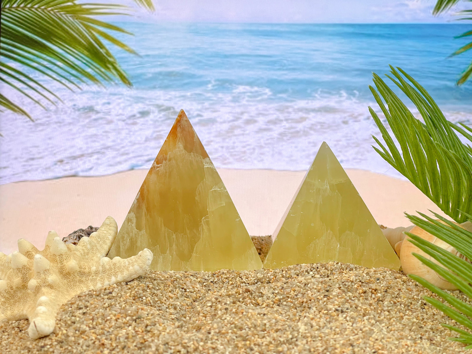 Lemon Calcite Pyramid