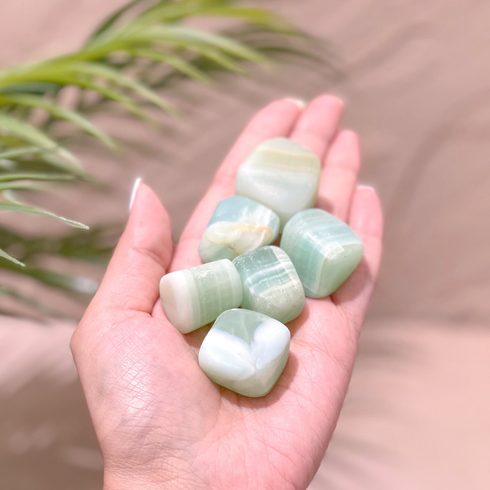 Pistachio Calcite Tumbles