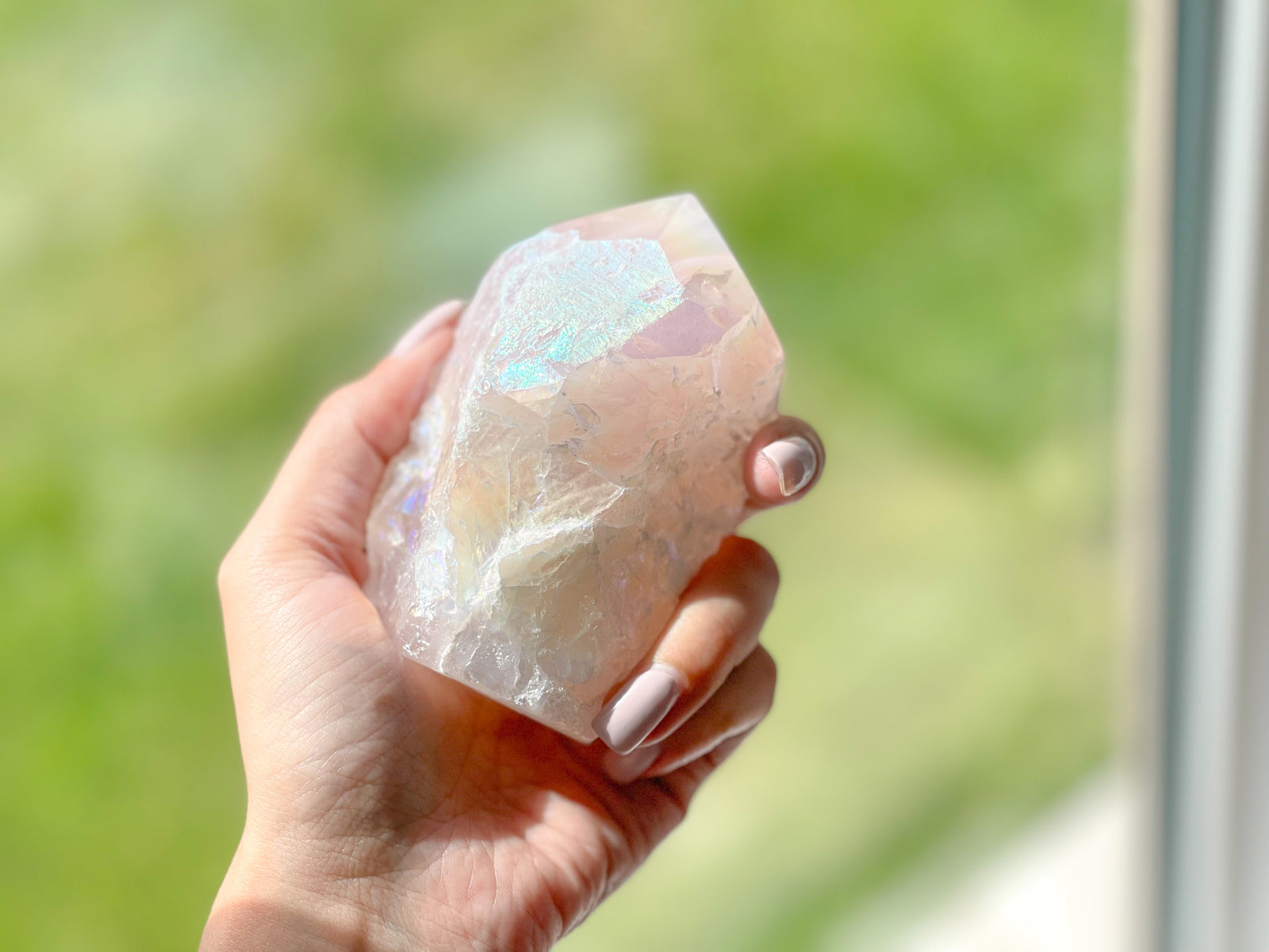Angel Aura Rose Quartz Point