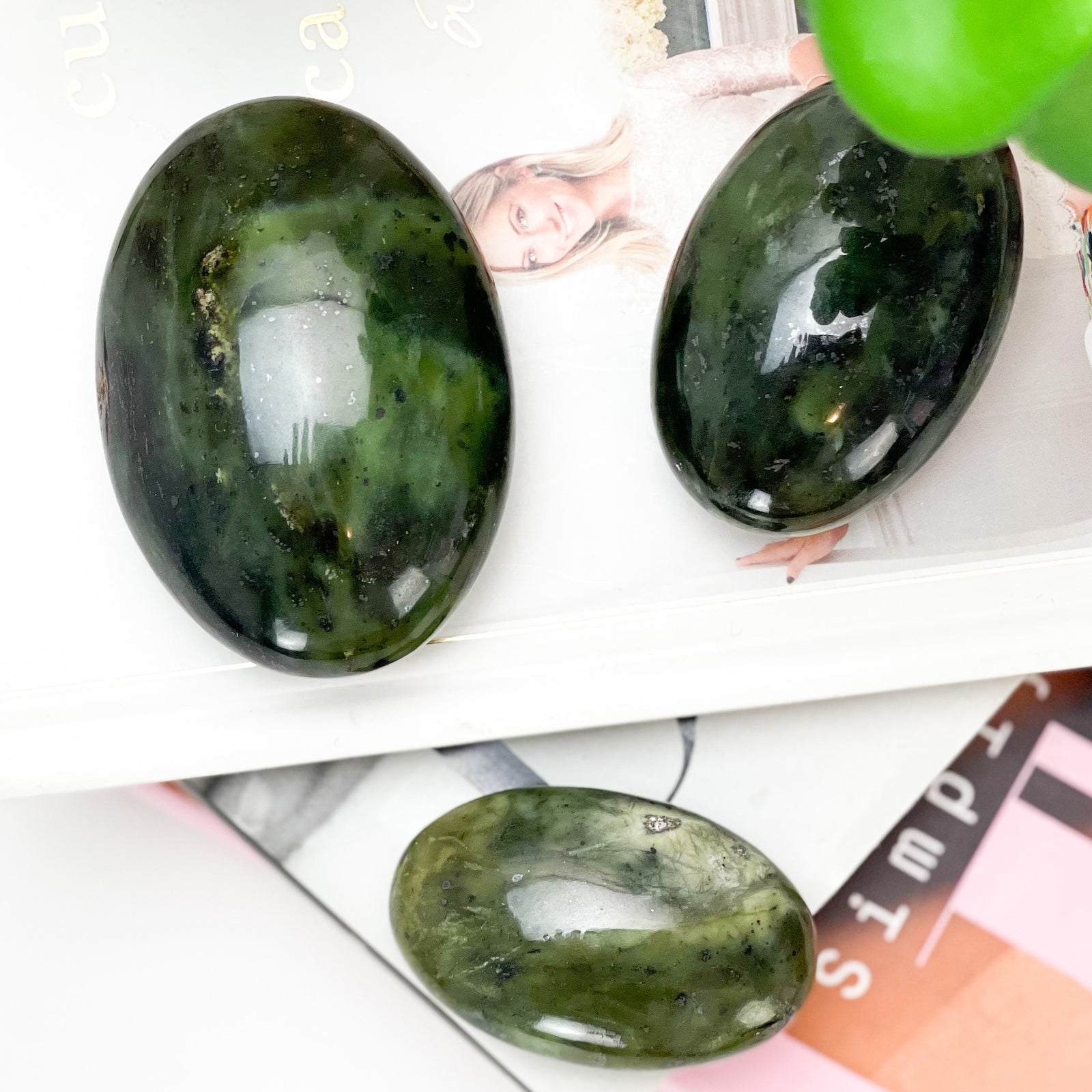 Nephrite Jade Palm Stone