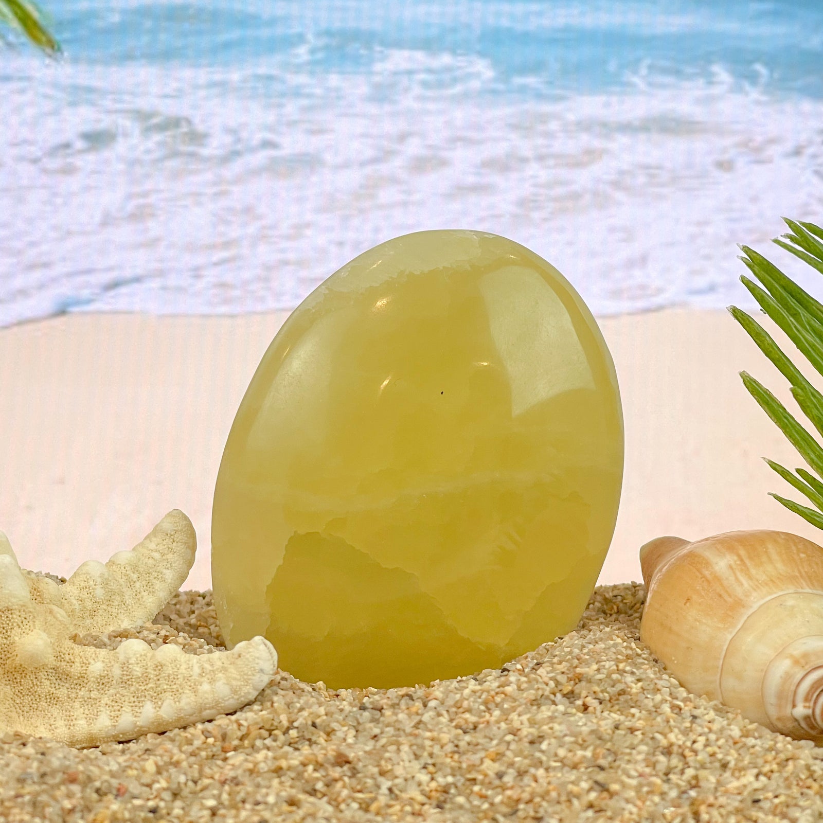 Lemon Calcite Palm Stones