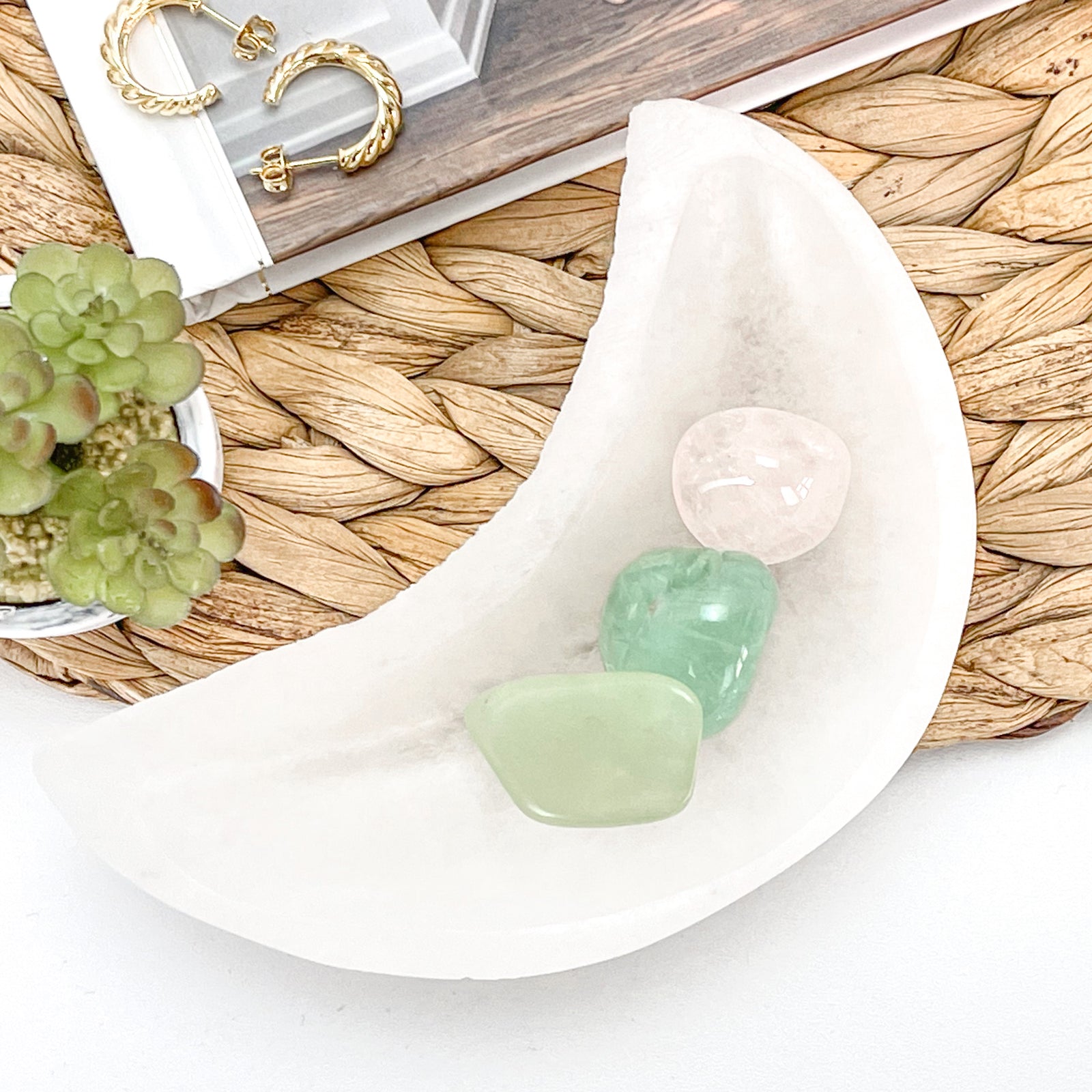 Selenite Bowl Moon Shape