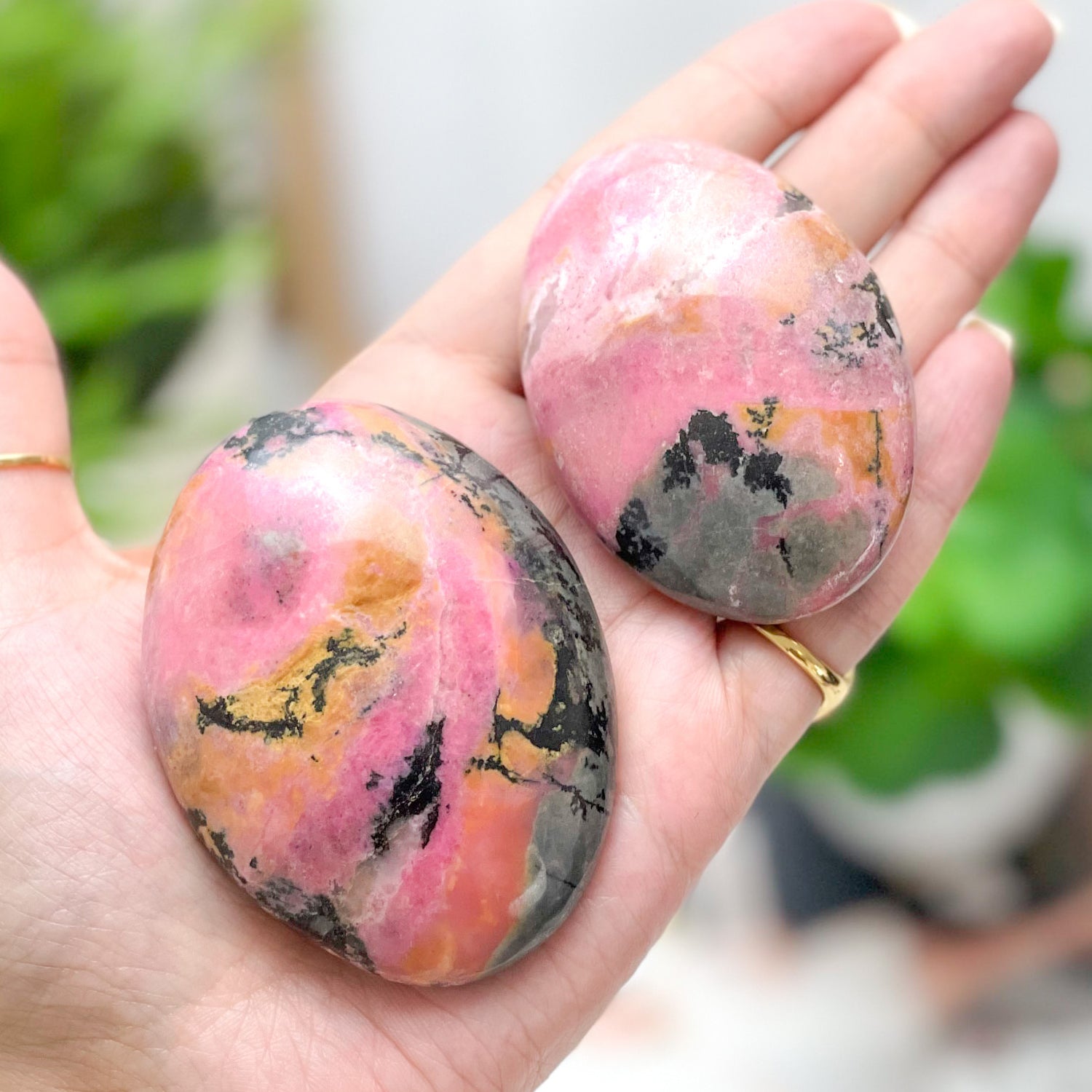 Rhodonite Palm Stones