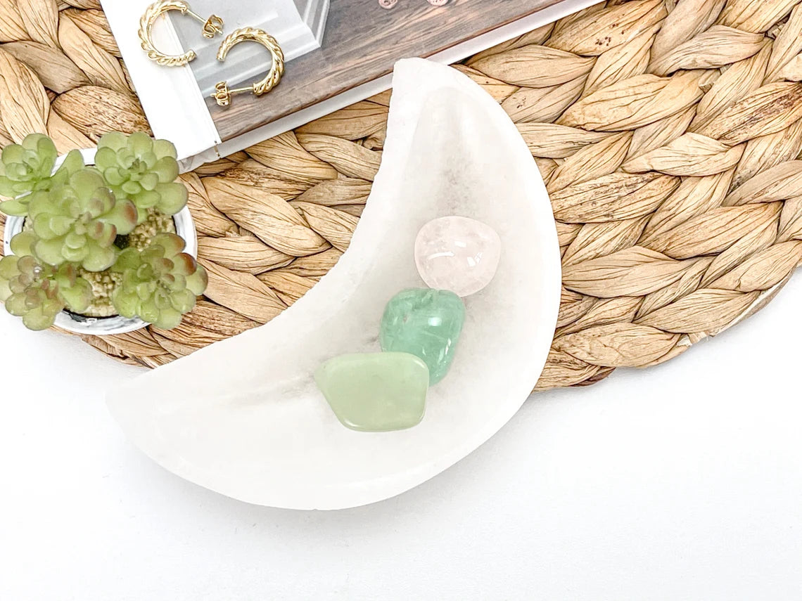 Selenite Bowl Moon Shape
