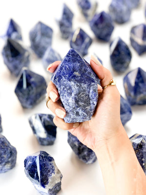 Sodalite Points Top Polish