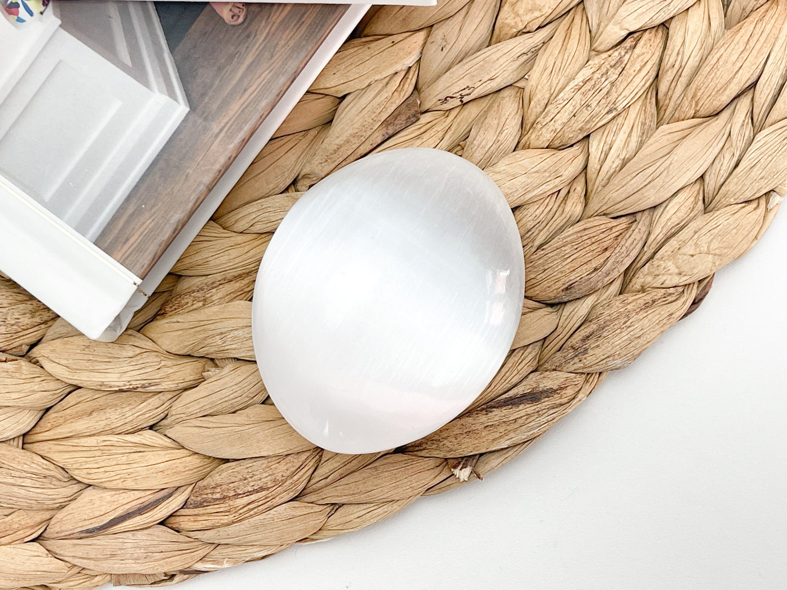 Selenite Palm Stones