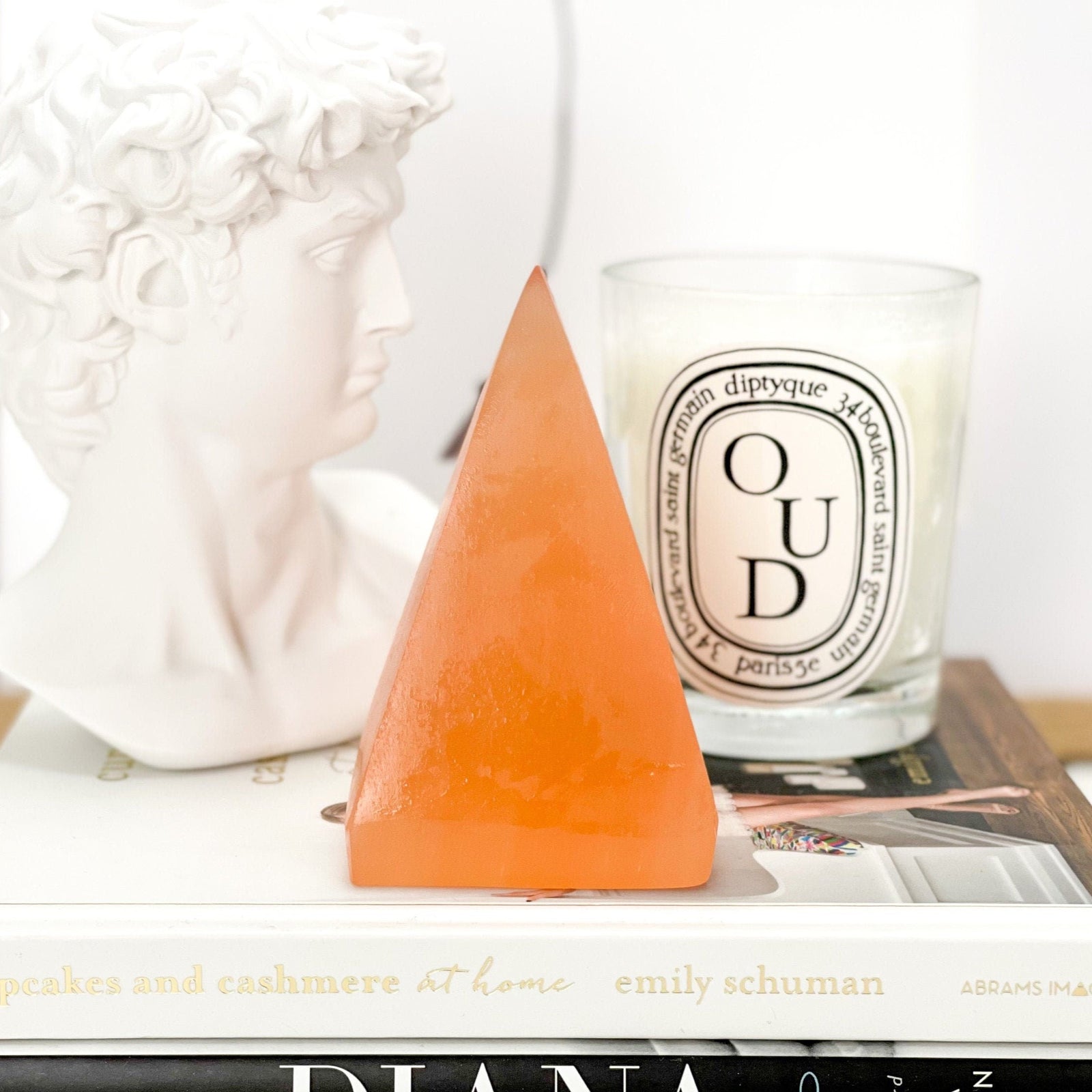 Peach Selenite Pyramid