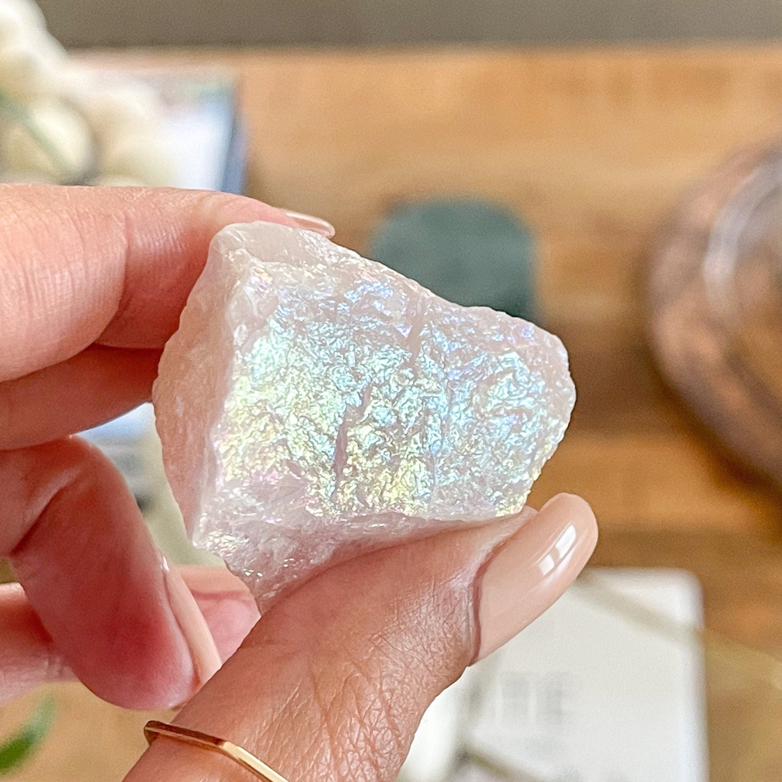 Rose Quartz Angel Aura crystal