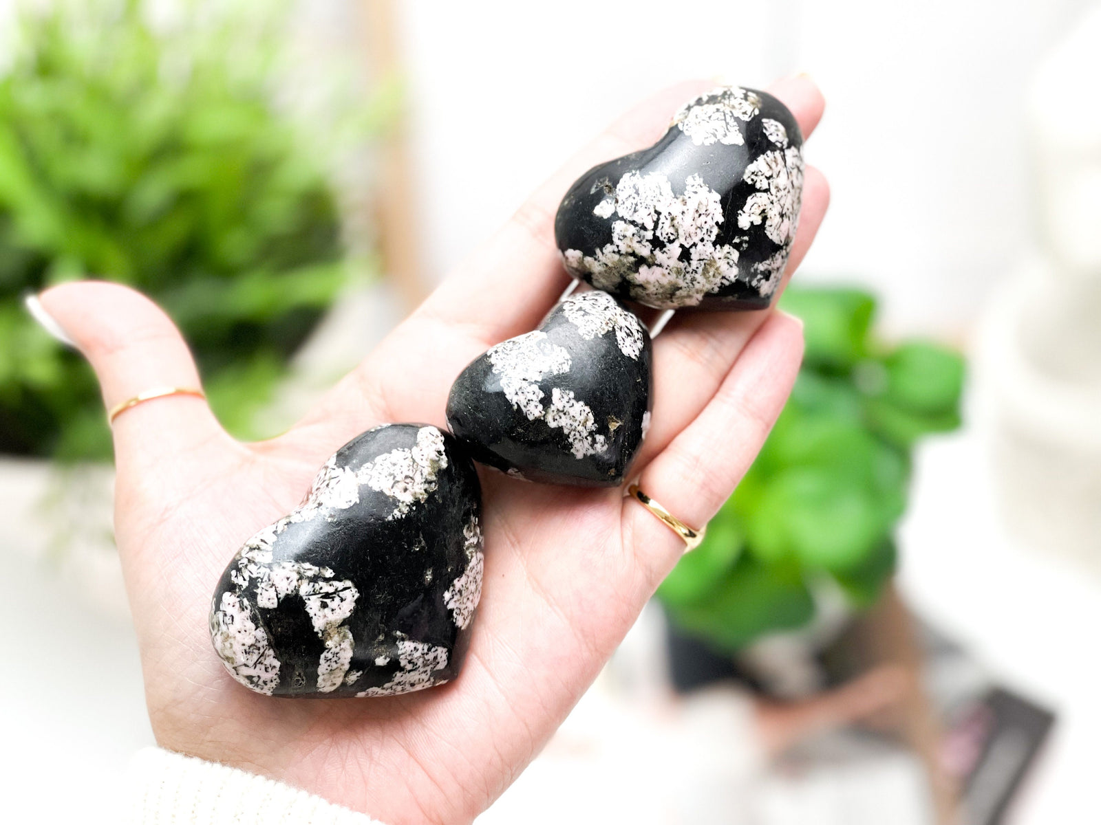 Snowflake Obsidian Hearts