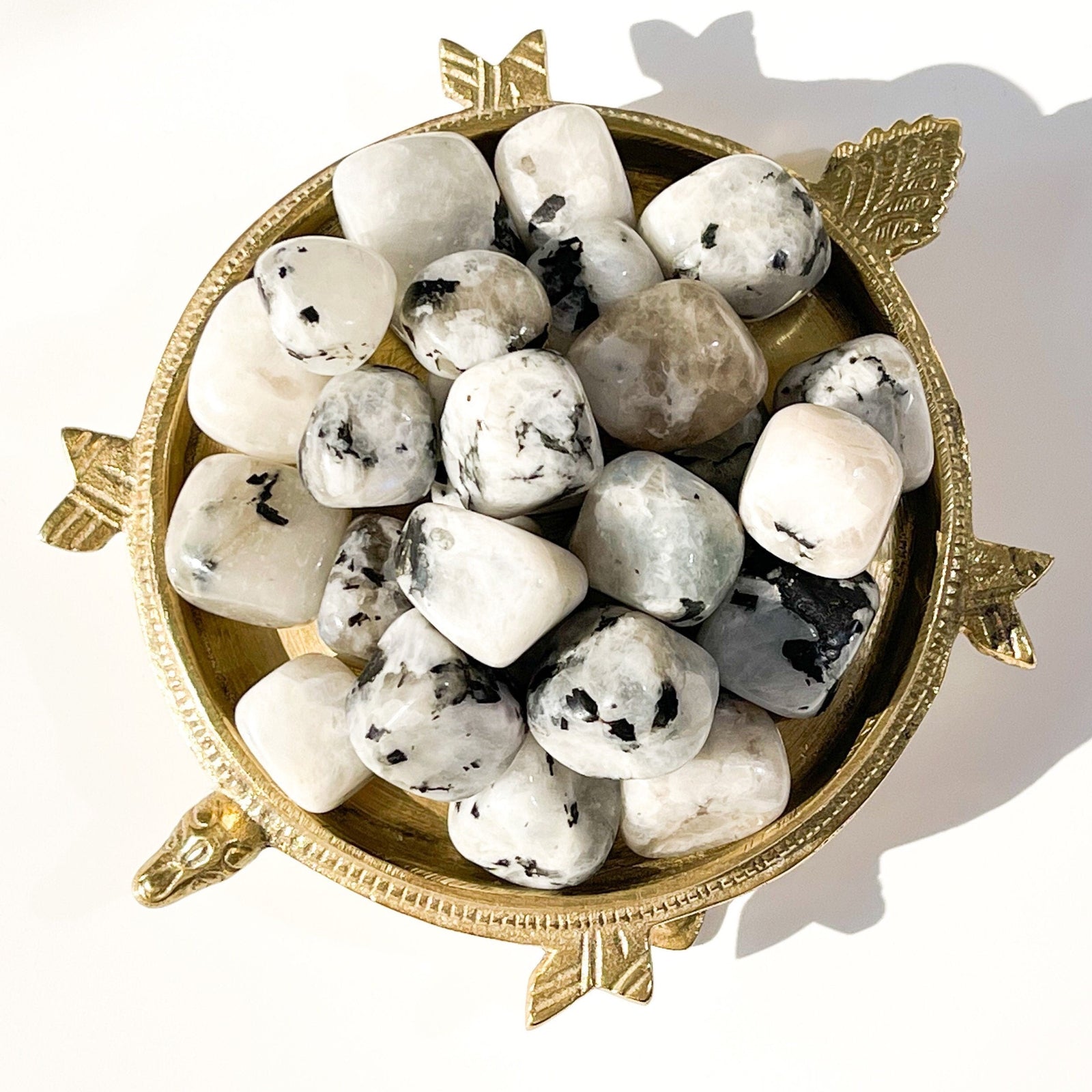 Glimmering Rainbow Moonstone Tumbled Stones: A Unique Addition to Your Collection