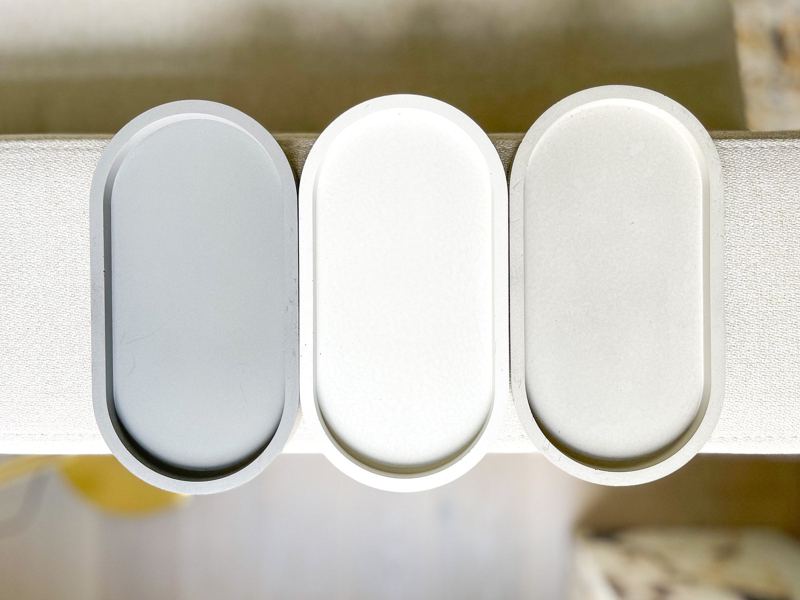 Tray - Handmade Oval Concrete Vanity Tray- Decorative Home Decor for Coffee Table, Vanity, Bathroom - Modern Cement Trinket & Jewelry Tray